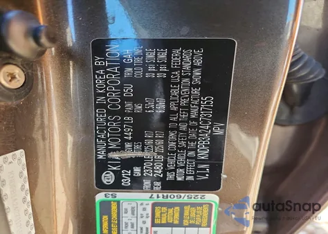 2012 Kia Sportage Base z USA, uszkodzony, nr VIN KNDPB3A24C7317155